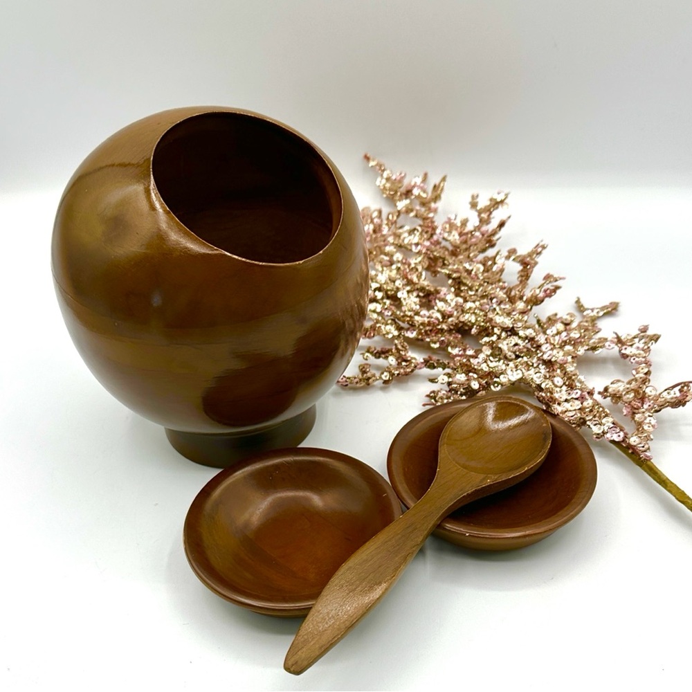 1950/60s Teak Nut Service Set. MCM Hellerware.